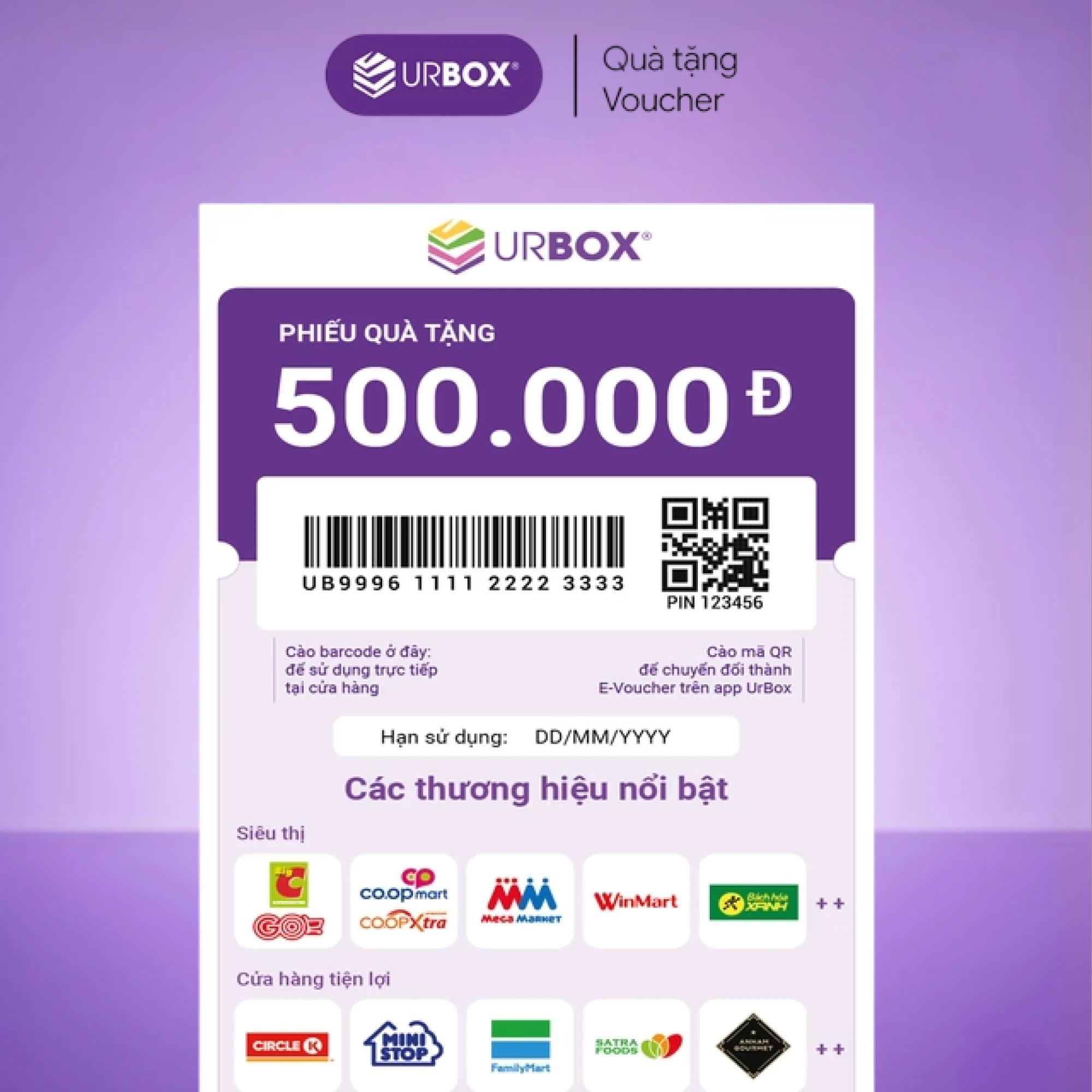 [URBOX VOUCHER] Thẻ quà tặng Urbox mệnh giá 500.000 VNĐ