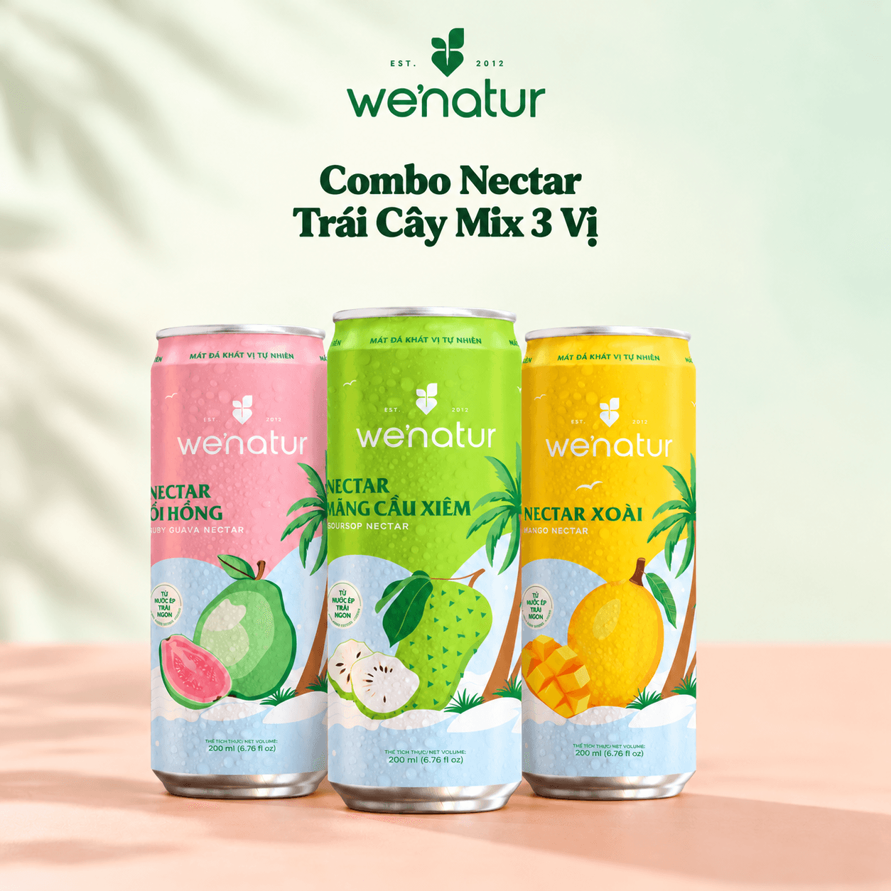 Combo Nectar Trái Cây Mix 3 Vị we'natur (3 x 200ml) - Trọn Vị Tự Nhiên